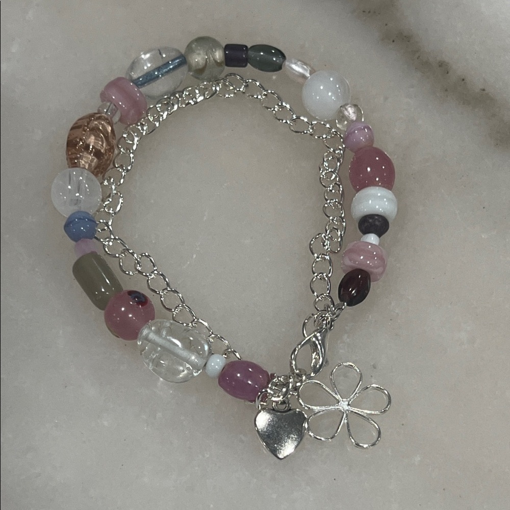 Chic Multicolor Beaded Bracelet with Silver Accents